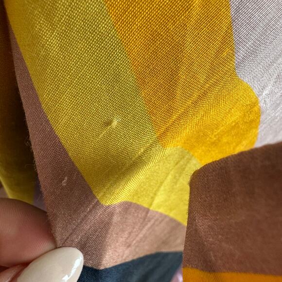 Apiece Apart Feliz Olivio Stripe Asymmetrical Midi Ruffle Linen Silk Skirt Sz 2 - Picture 10 of 10